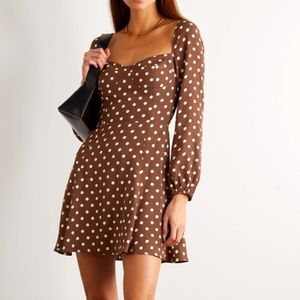 NWT: Reformation - Mochi polka-dot crepe mini dress